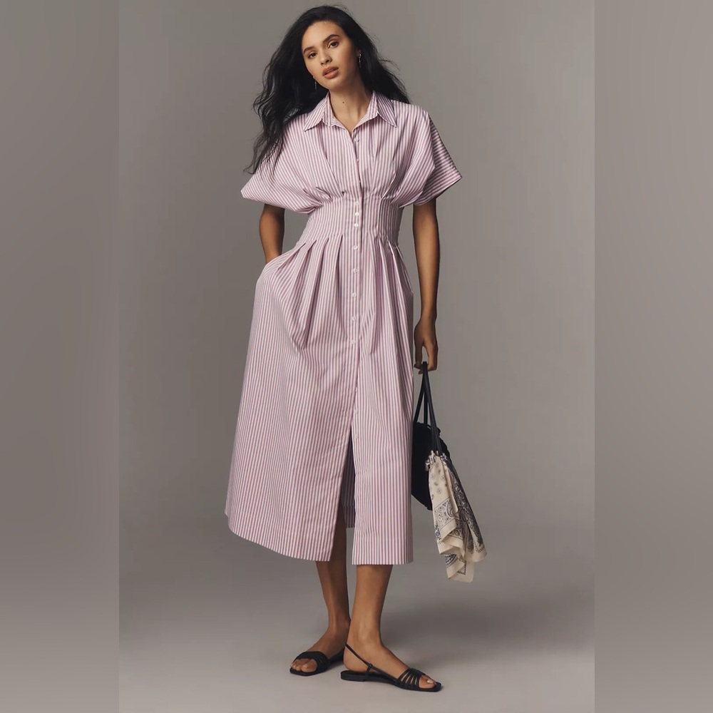 Anthropologie Tobie Dress by Exquise Purple Stripe XS NWT